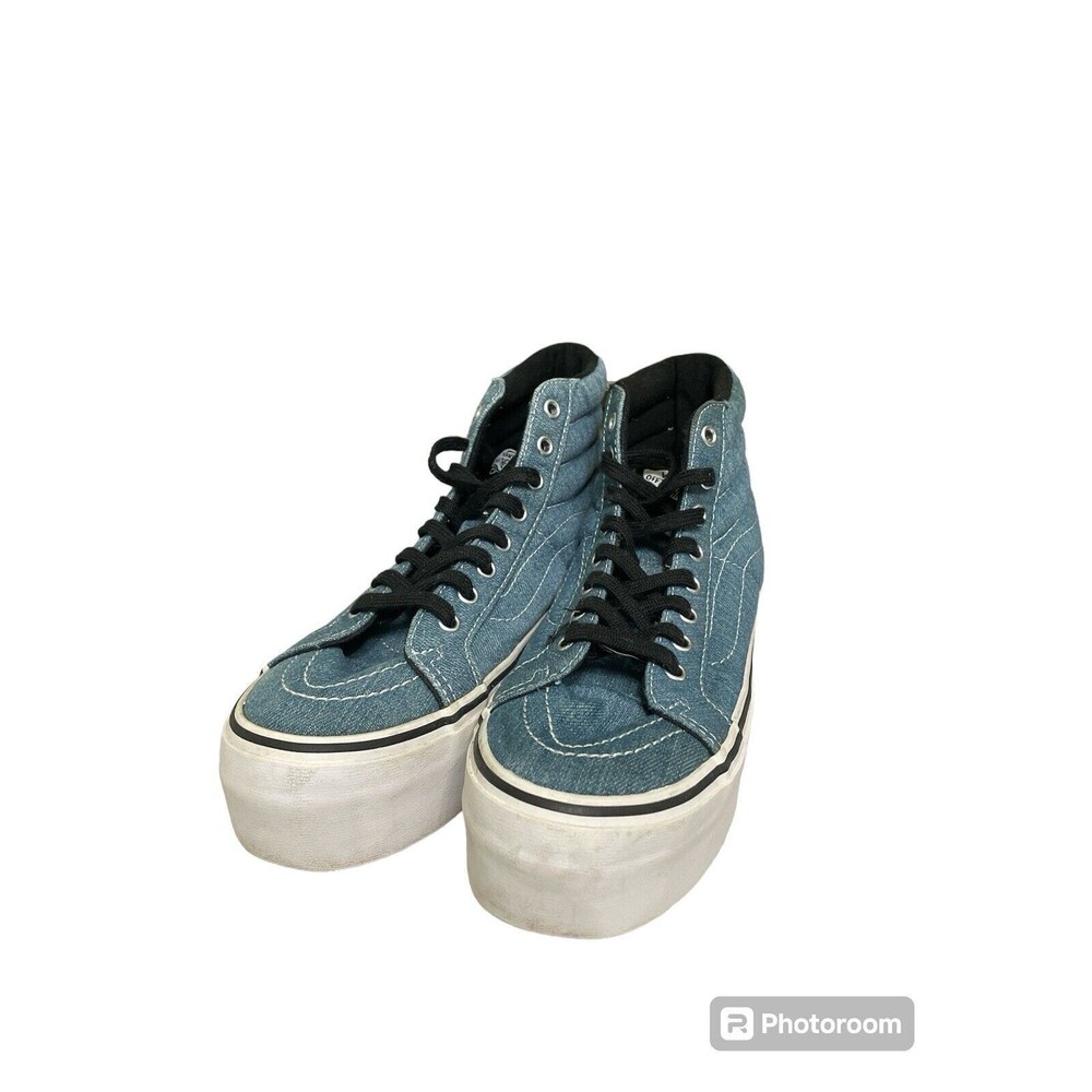Vans SK8 HI Womens Denim Skateboard Shoes Sneakers Spiked Studs US 6.5 EMO